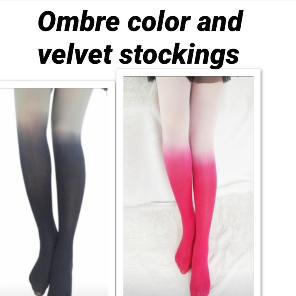 Ombré colored velvet stalkings/tights NWOT